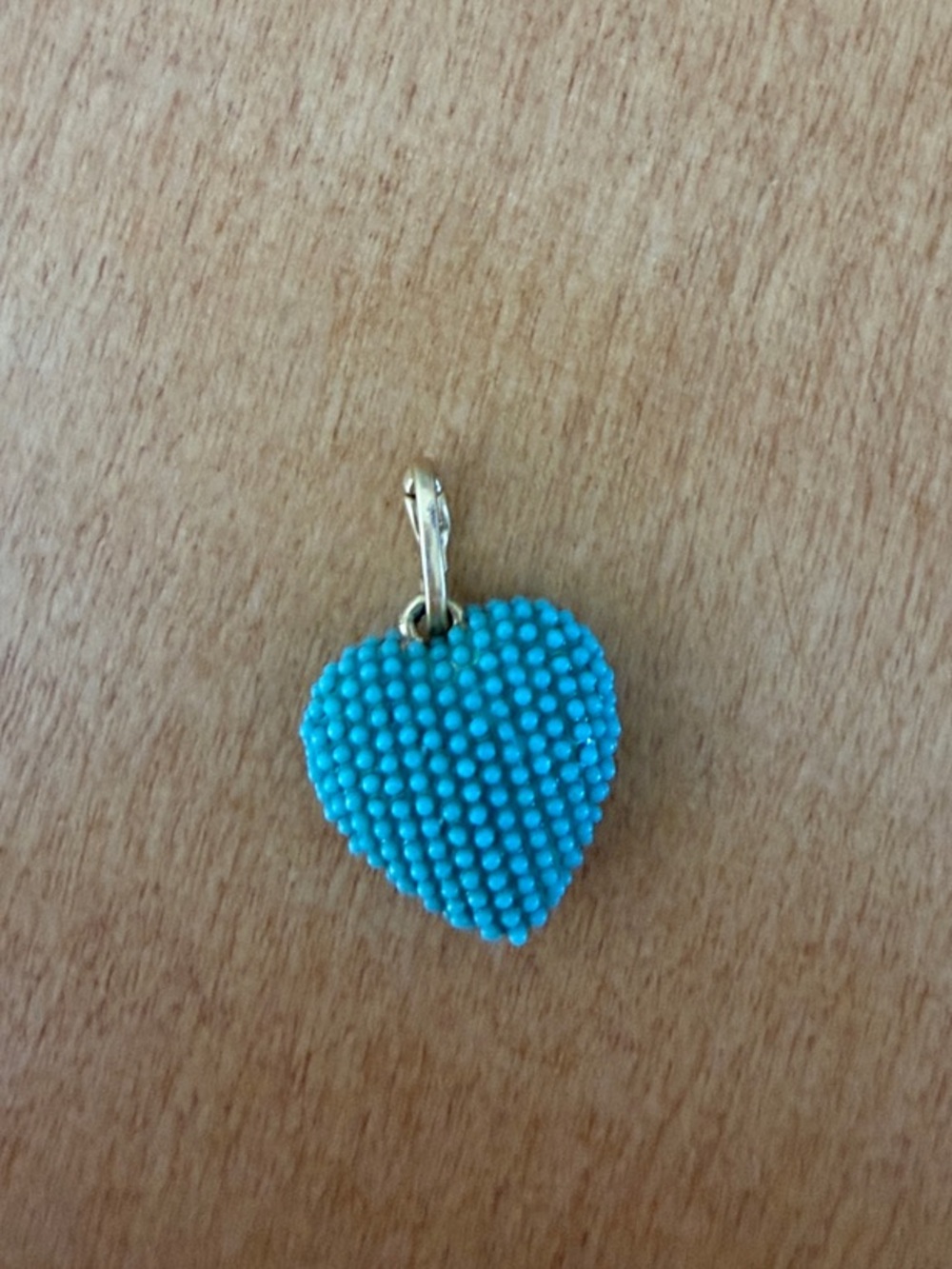Clare V Turquoise Beaded Heart Pendant Charm